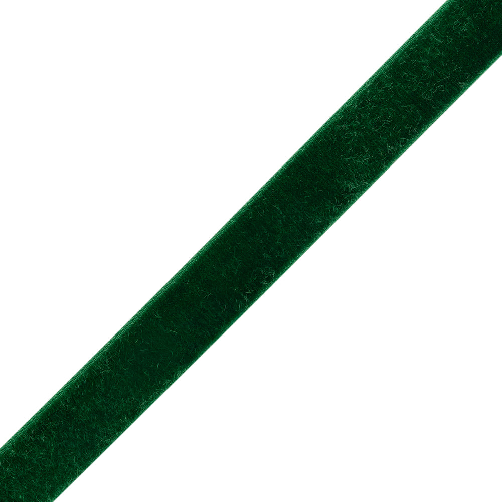 Stretch Velvet Ribbon Trim Made in Italy - 0.625" - Emerald Green - Gislaine Collection
