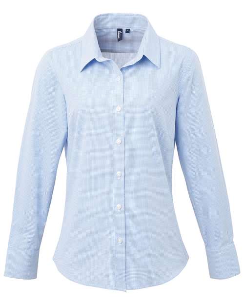 Women's Microcheck Gingham Cotton Shirt
