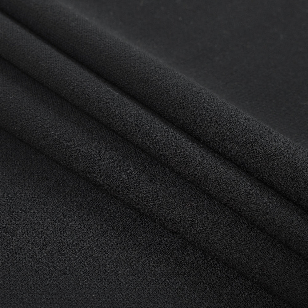 Black 100% Double Wool Crepe