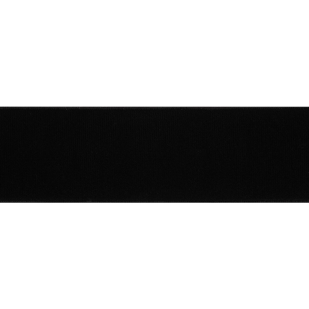 Stretch Velvet Ribbon Trim Made in Italy - 1.5" - Black - Gislaine Collection