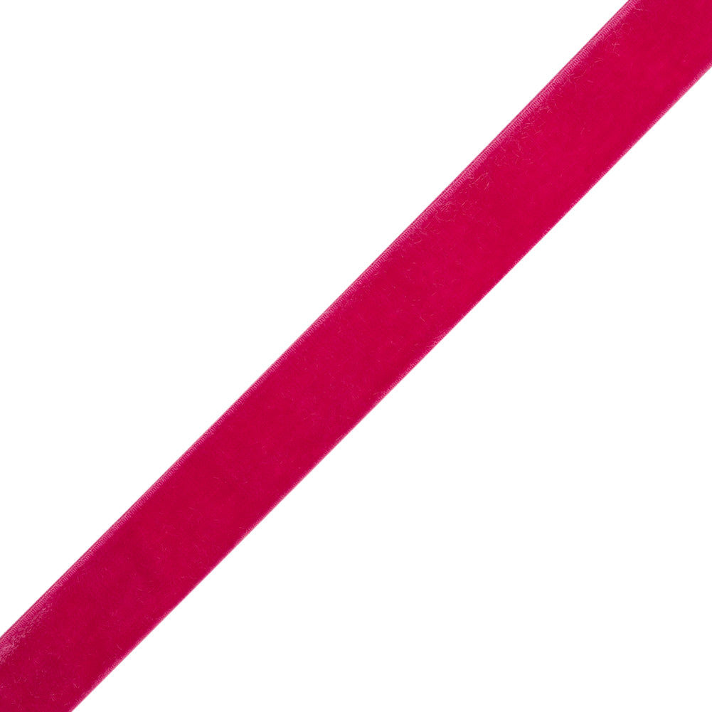 Stretch Velvet Ribbon Trim Made in Italy - 0.625" - Fuchsia - Gislaine Collection