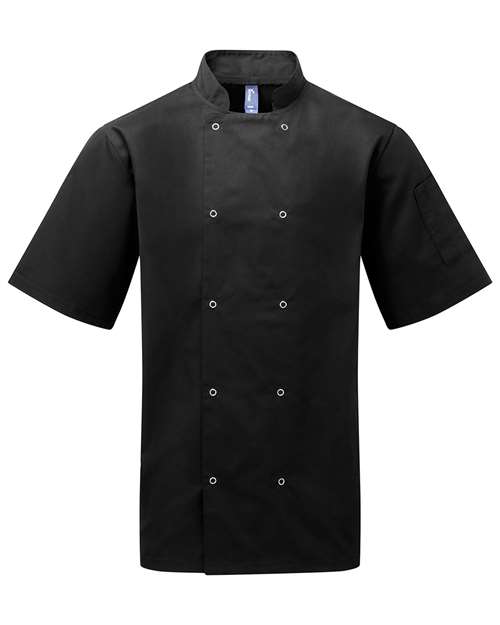 Unisex Ten-Studded Front Short Sleeve Chef Coat