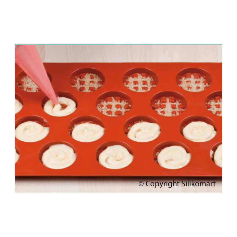 Silikomart Silicone Bake Mold Waffle Shape .39 Oz, 1.5" Dia x .47"H, 18 Cavities
