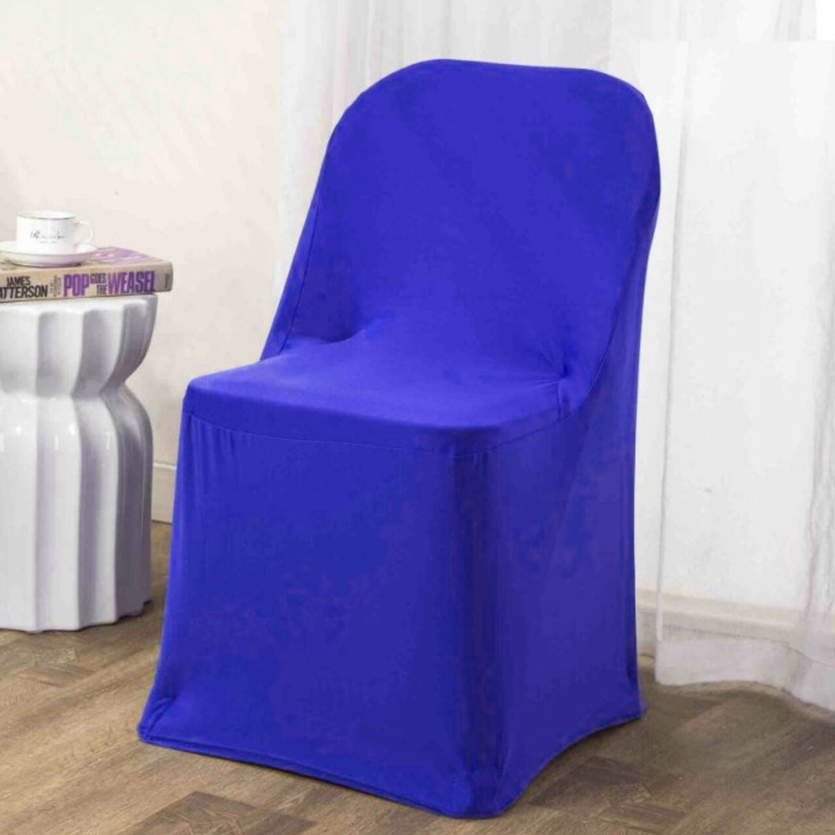 Royal Blue Folding Spandex Chair Cover for Event Seating
