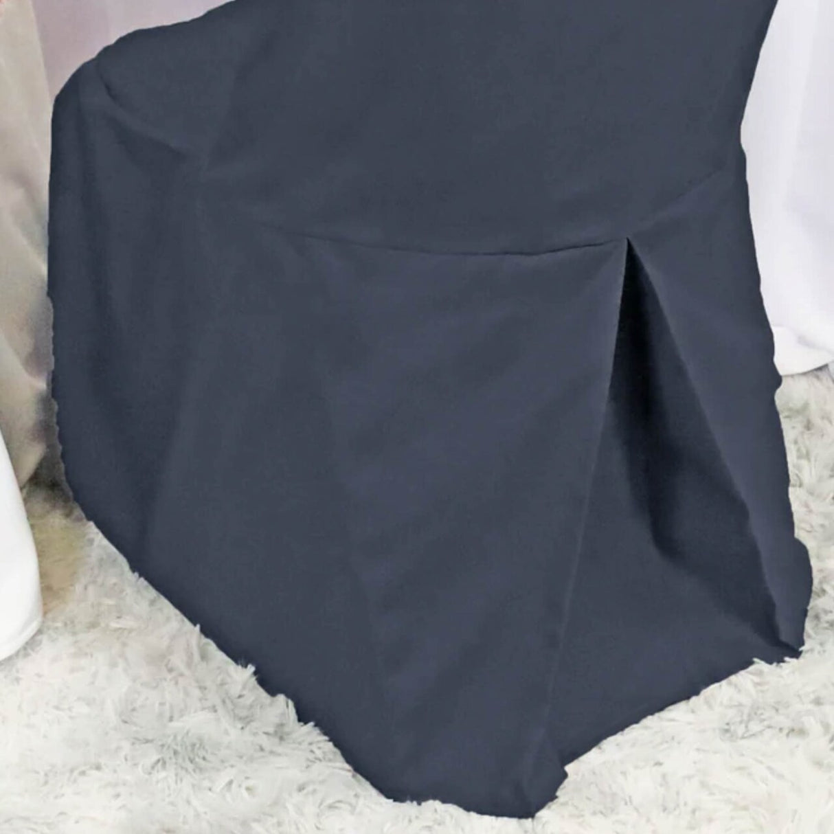 1 Piece Pewter Polyester Chair Cover for Modern Folding Seating