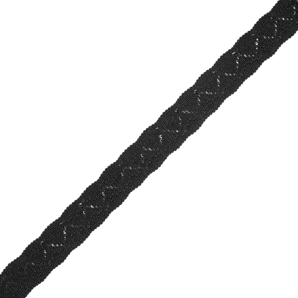 Black Two-Tone European Crochet Trim - 1"