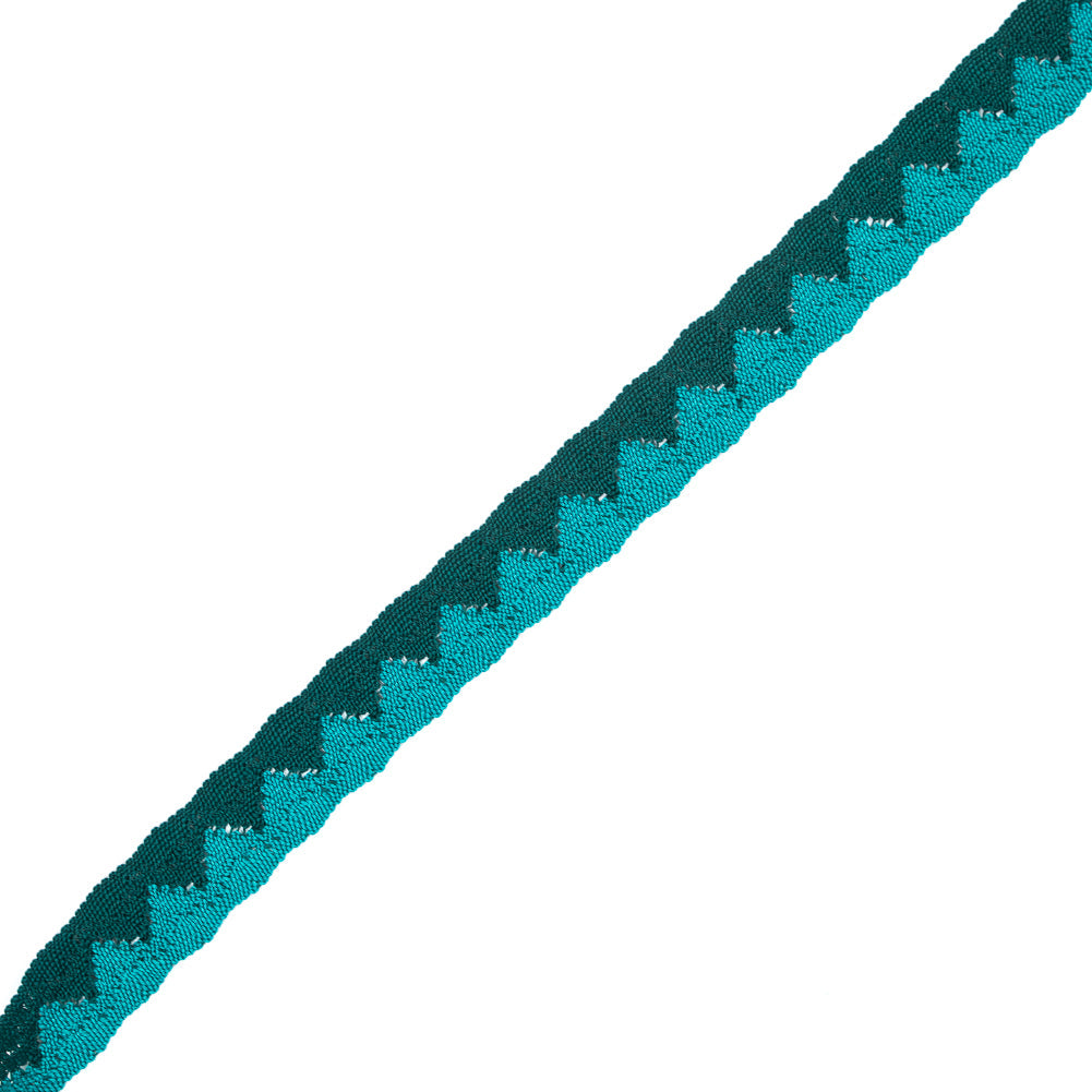 Green Two-Tone European Crochet Trim - 1"
