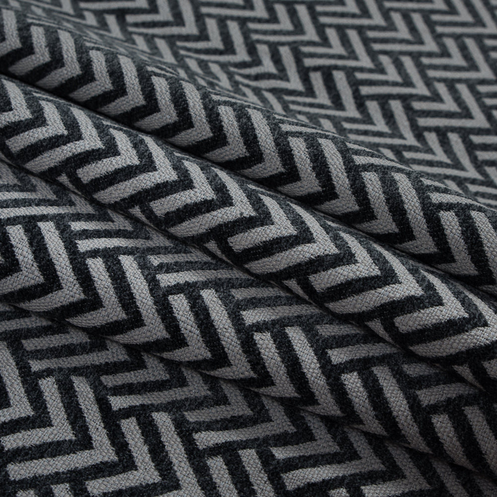 Gray Chevron Upholstery Chenille