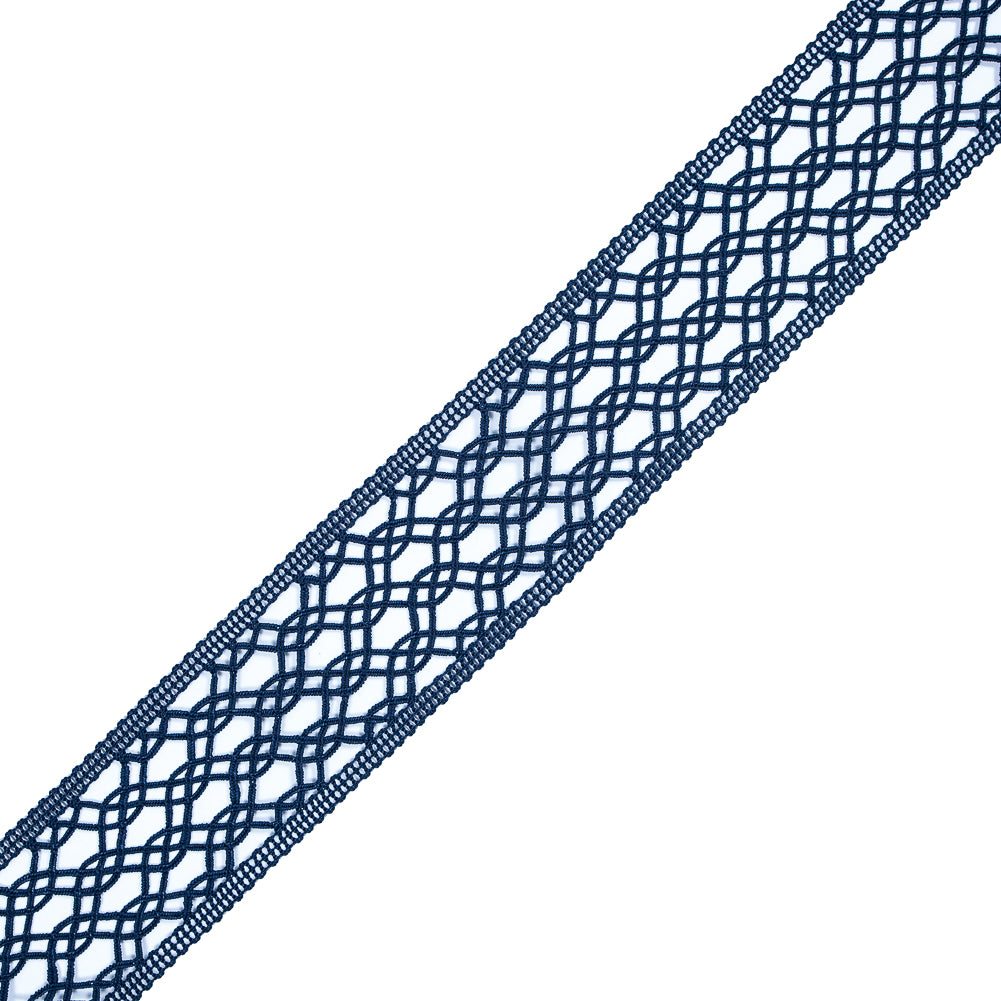 Navy European Crochet Trim - 2.25"