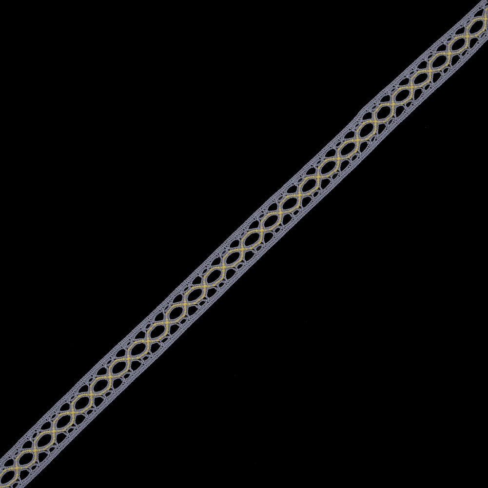 Gray and Yellow European Crochet Trim - 0.5"