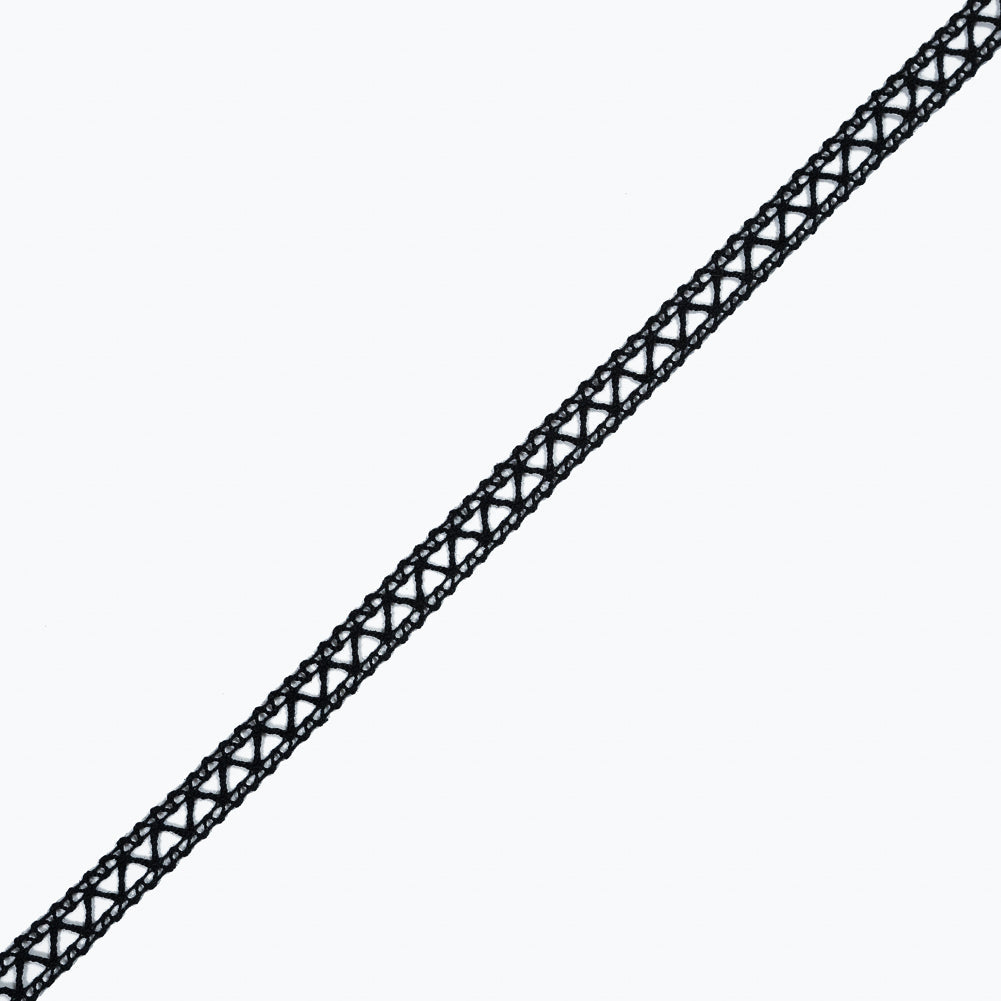 Black European Cotton Crochet Trim - 0.5"