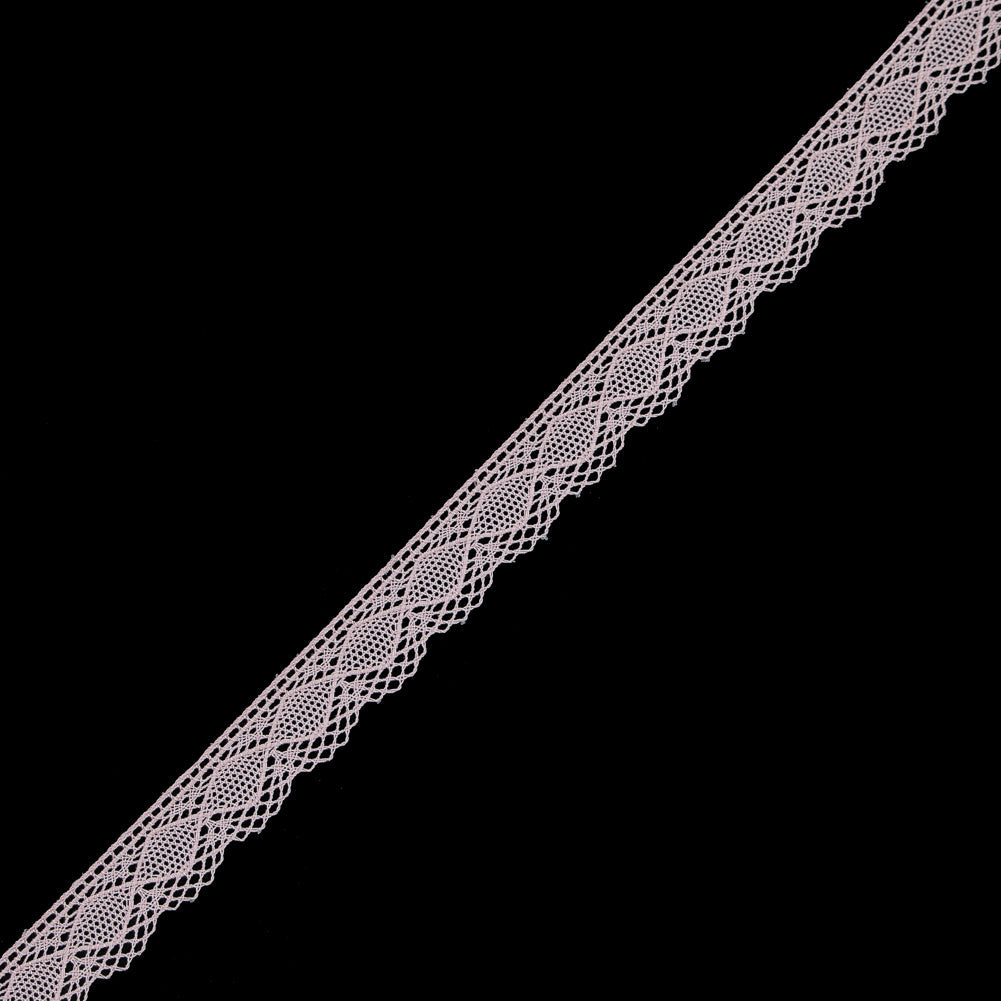 European Pink Crochet Lace Cotton Trim with Scalloped Edge - 3/4"