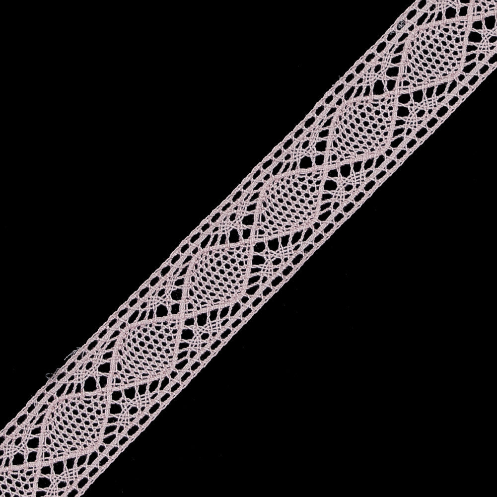 European Pink Diamonds Crochet Lace Cotton Trimming - 3/4"