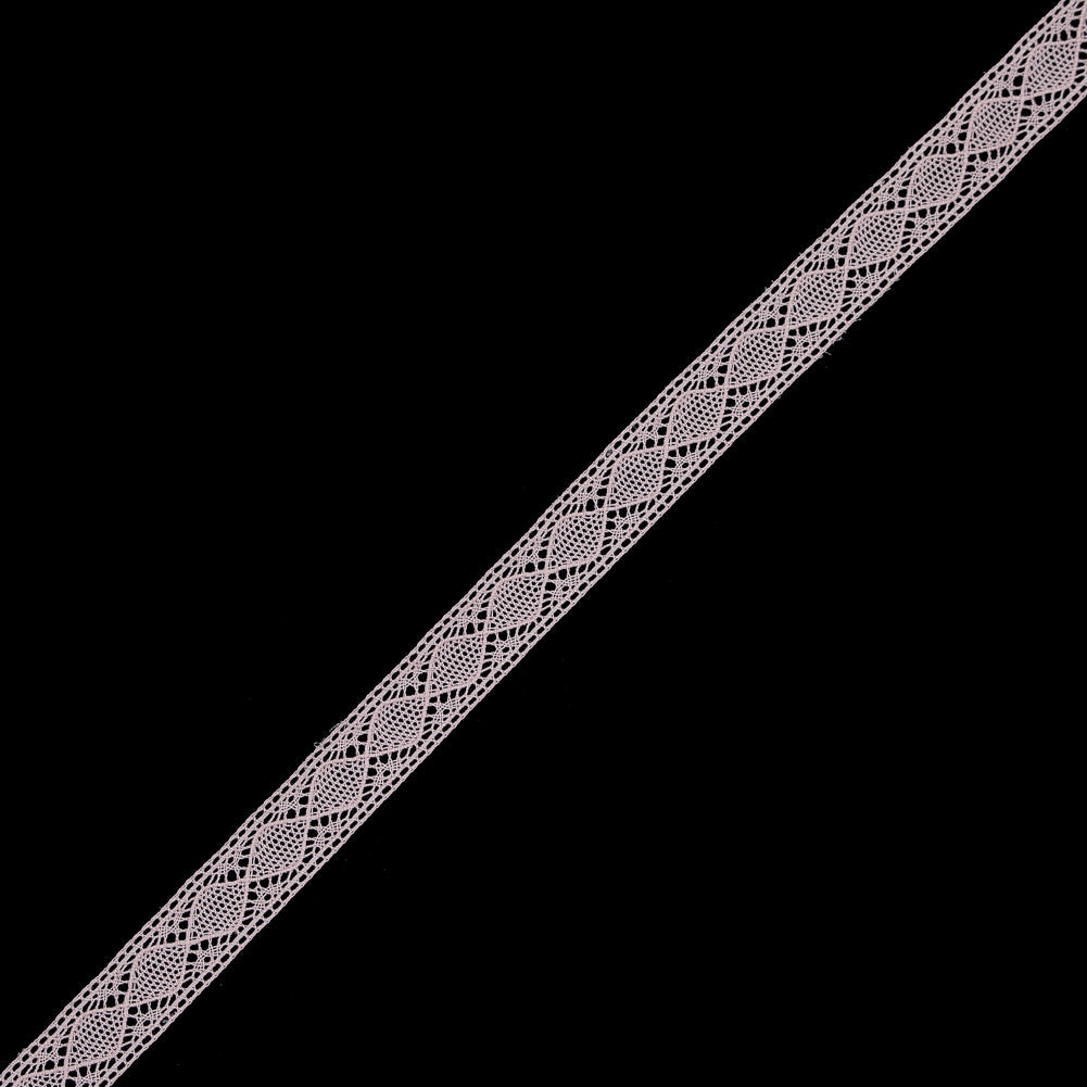 European Pink Diamonds Crochet Lace Cotton Trimming - 3/4"