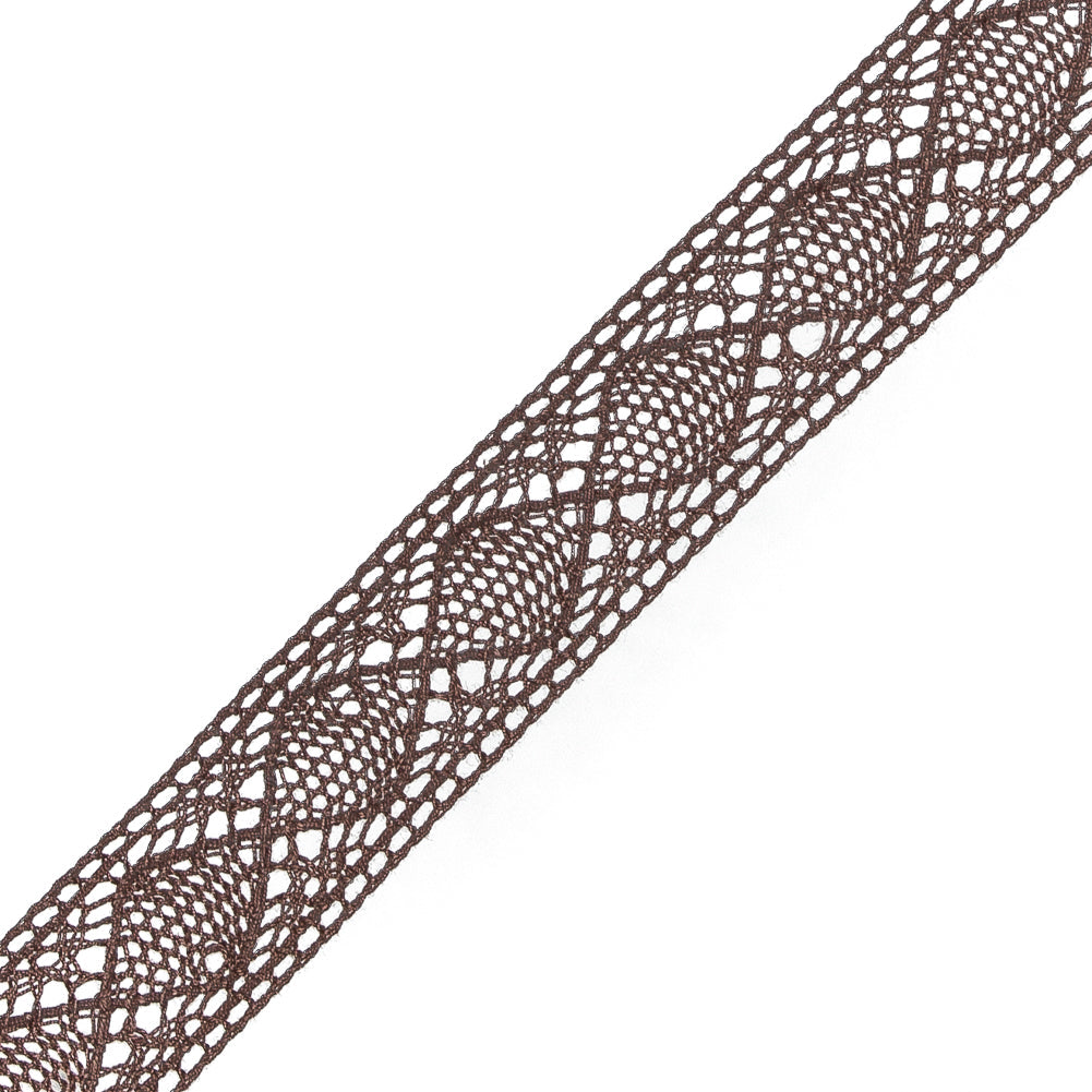 European Brown Diamonds Crochet Lace Cotton Trimming - 3/4"