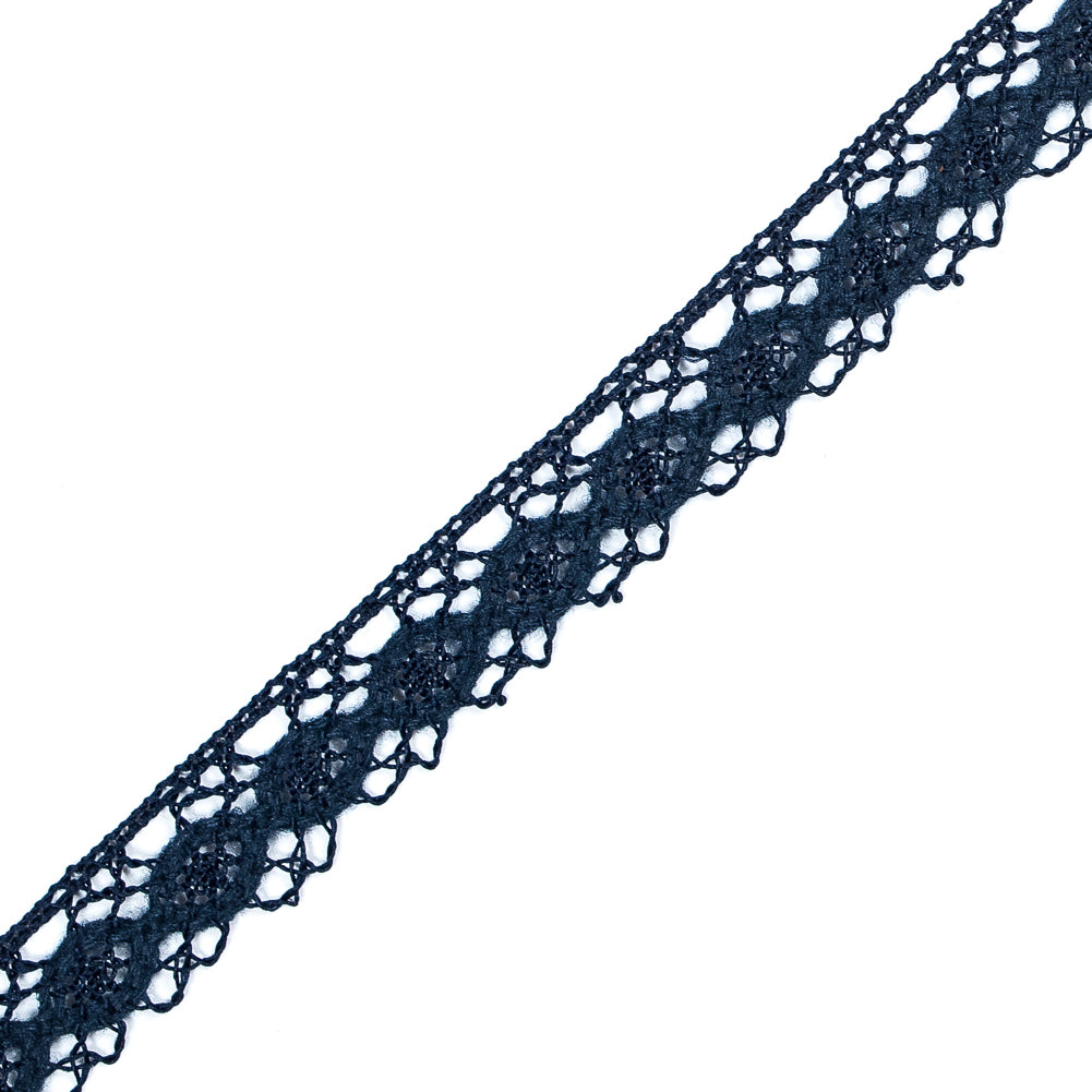 Navy European Crochet Trim - 0.75"