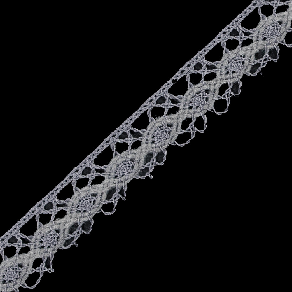 Silver European Crochet Trim - 0.75"