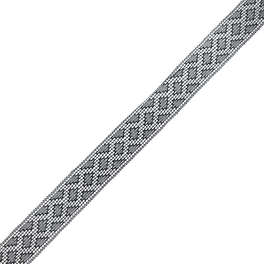 Black European Cotton Crochet Lace Trim - 1"