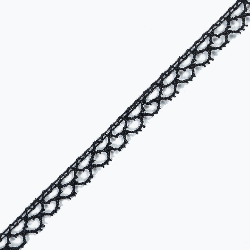 Black European Cotton Crochet Trim - 0.375"