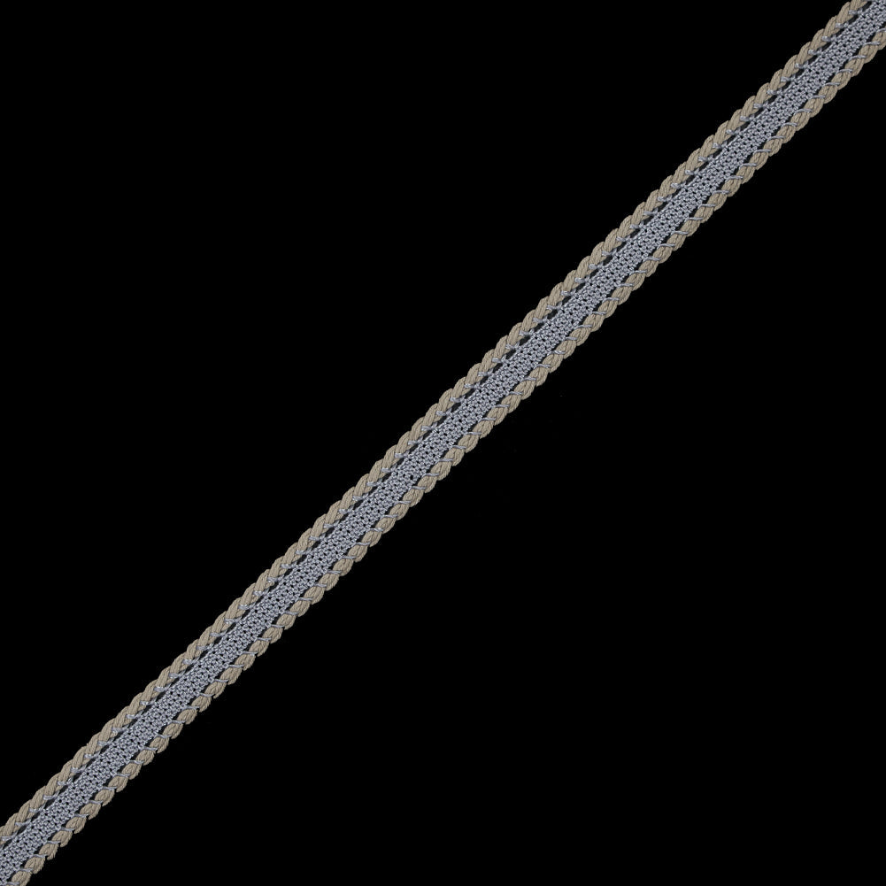 Gray and Beige European Crochet Trim - 0.5"