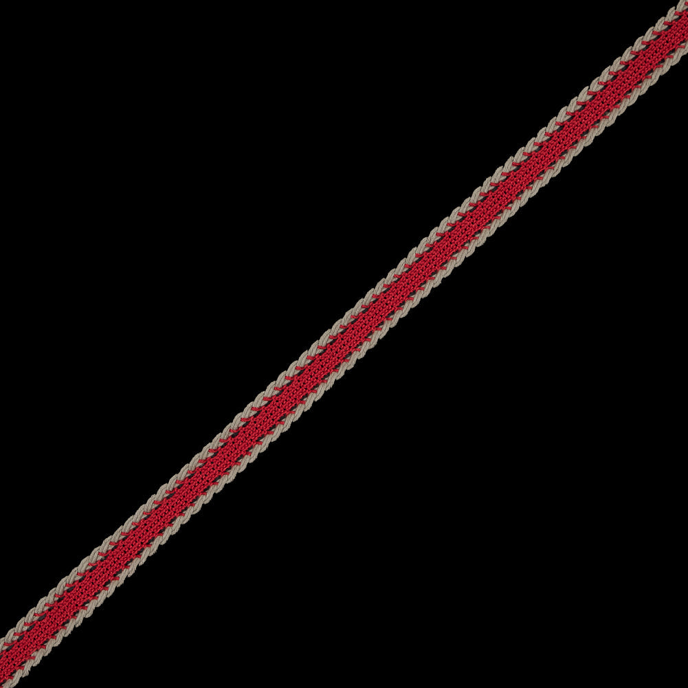 Red and Beige European Crochet Trim - 0.5"