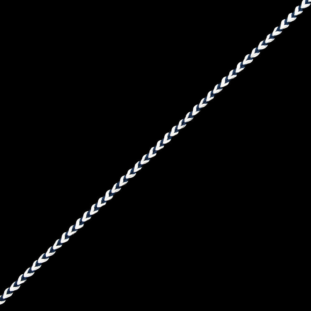 Navy and White Two-Tone Braided Trim - 0.25"