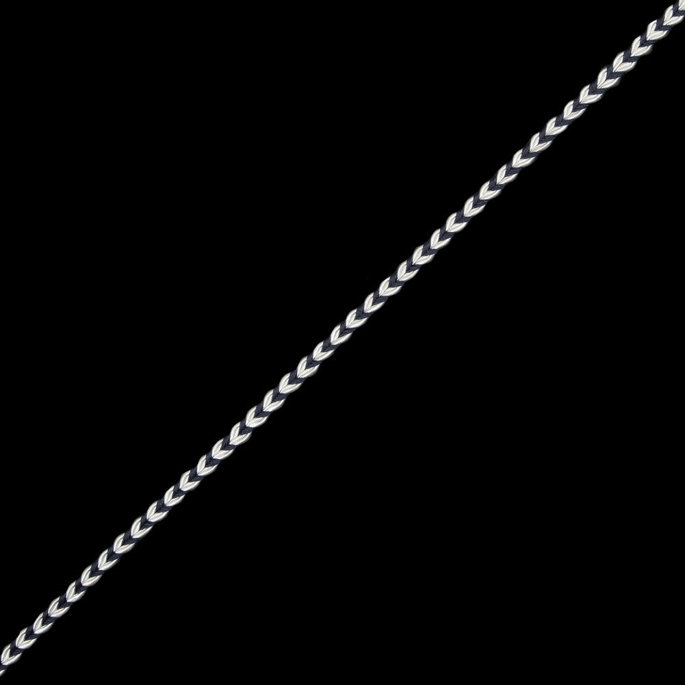 Charcoal and White Two-Tone Braided Trim - 0.25"