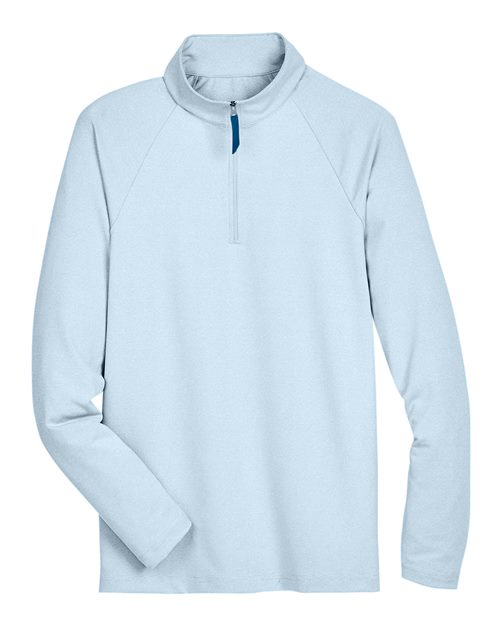 Devon & Jones Men's CrownLux Performance Clubhouse Micro-Stripe Quarter-Zip Pullover