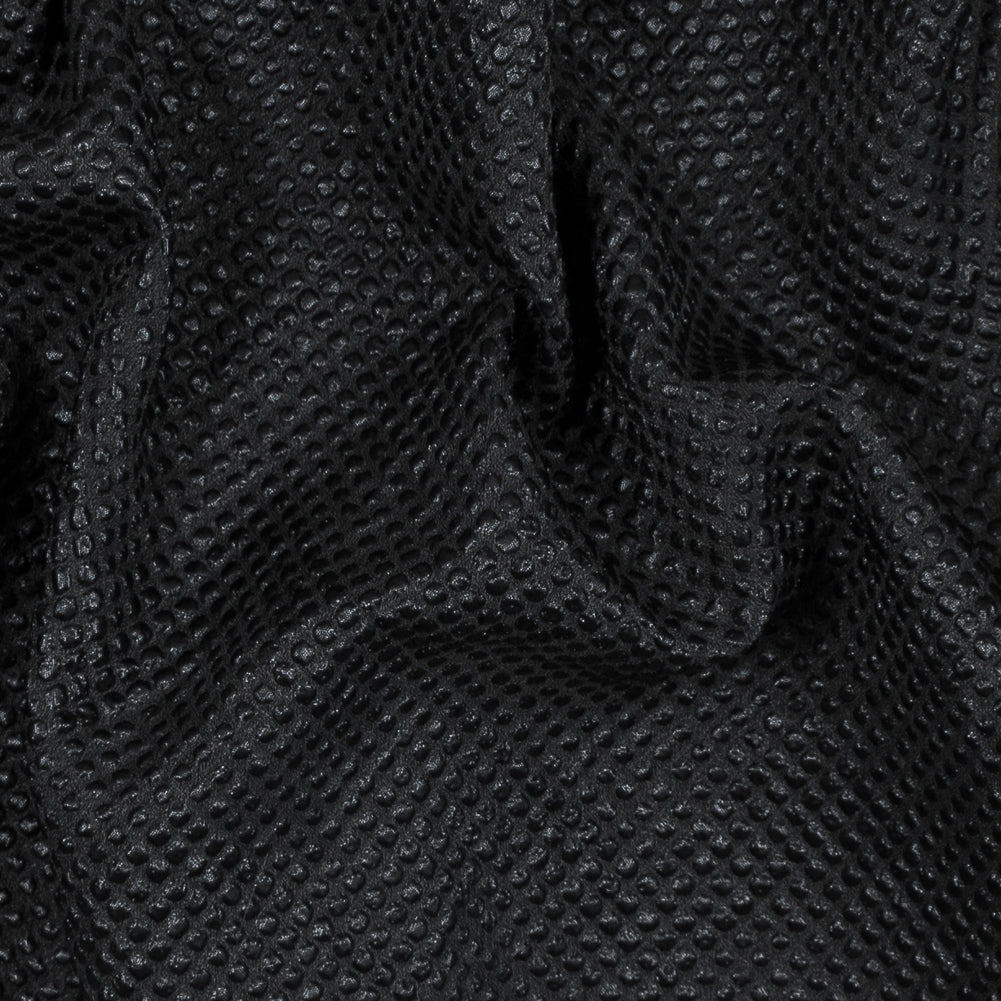 Marylin Metallic Black and Navy Diamond Quilted Brocade