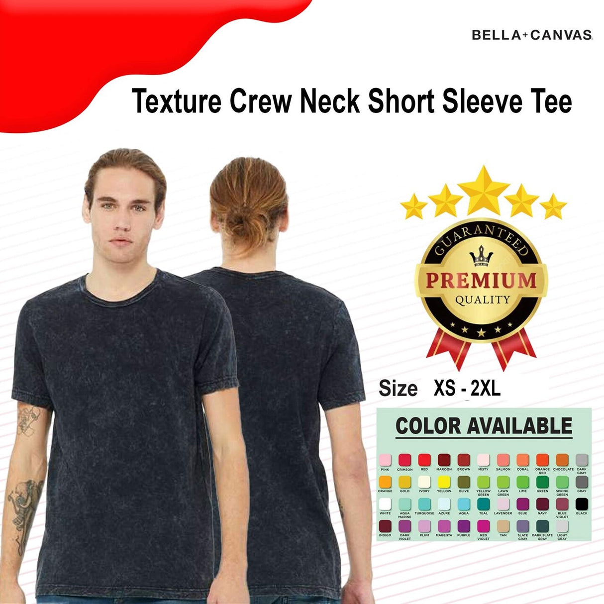 BELLA + CANVAS® Texture Crewneck Short Sleeve Tee