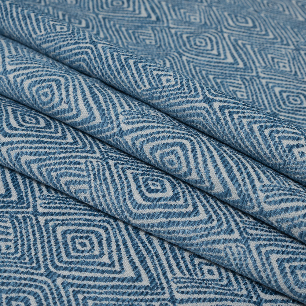 Blue Jay Diamond Patterned Upholstery Chenille