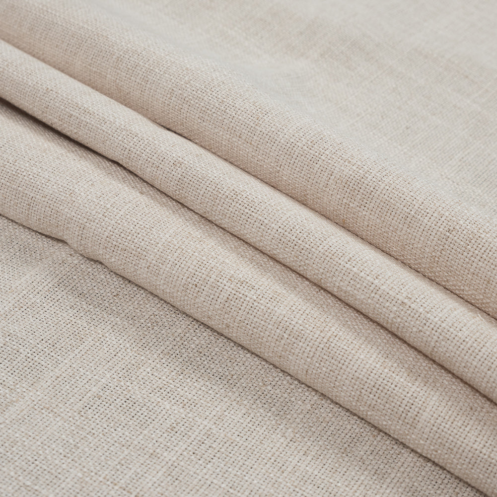 Natural Polyester Basketwoven Tweed