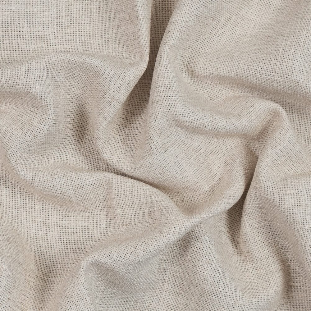 Natural Polyester Basketwoven Tweed
