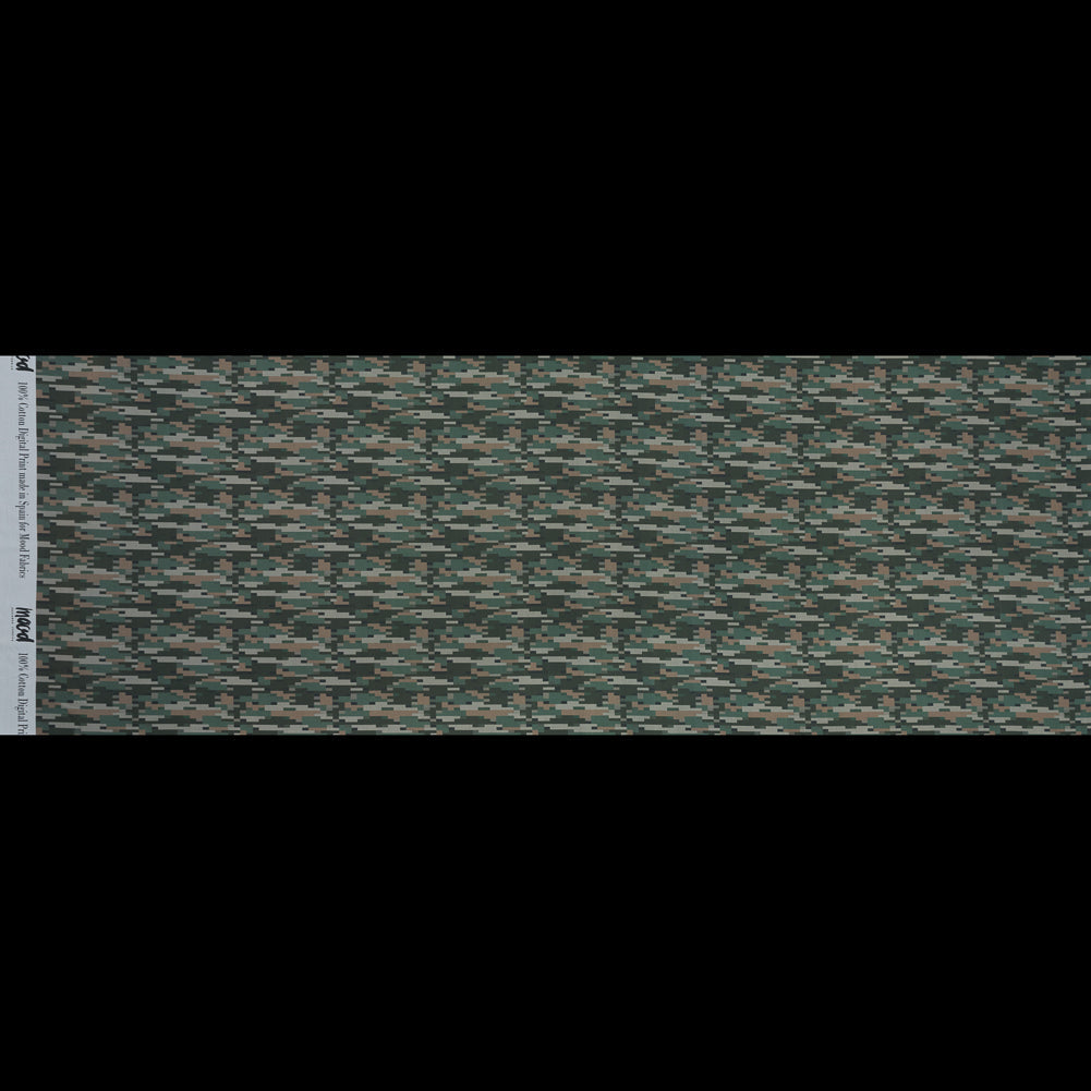 European Green Geometric Cotton Poplin