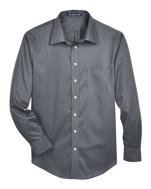 Devon & Jones Men's Crown Collection Solid Stretch Twill Dress Shirt