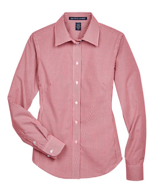 Women's Crown Collection Gingham Check Woven Dress Shirt