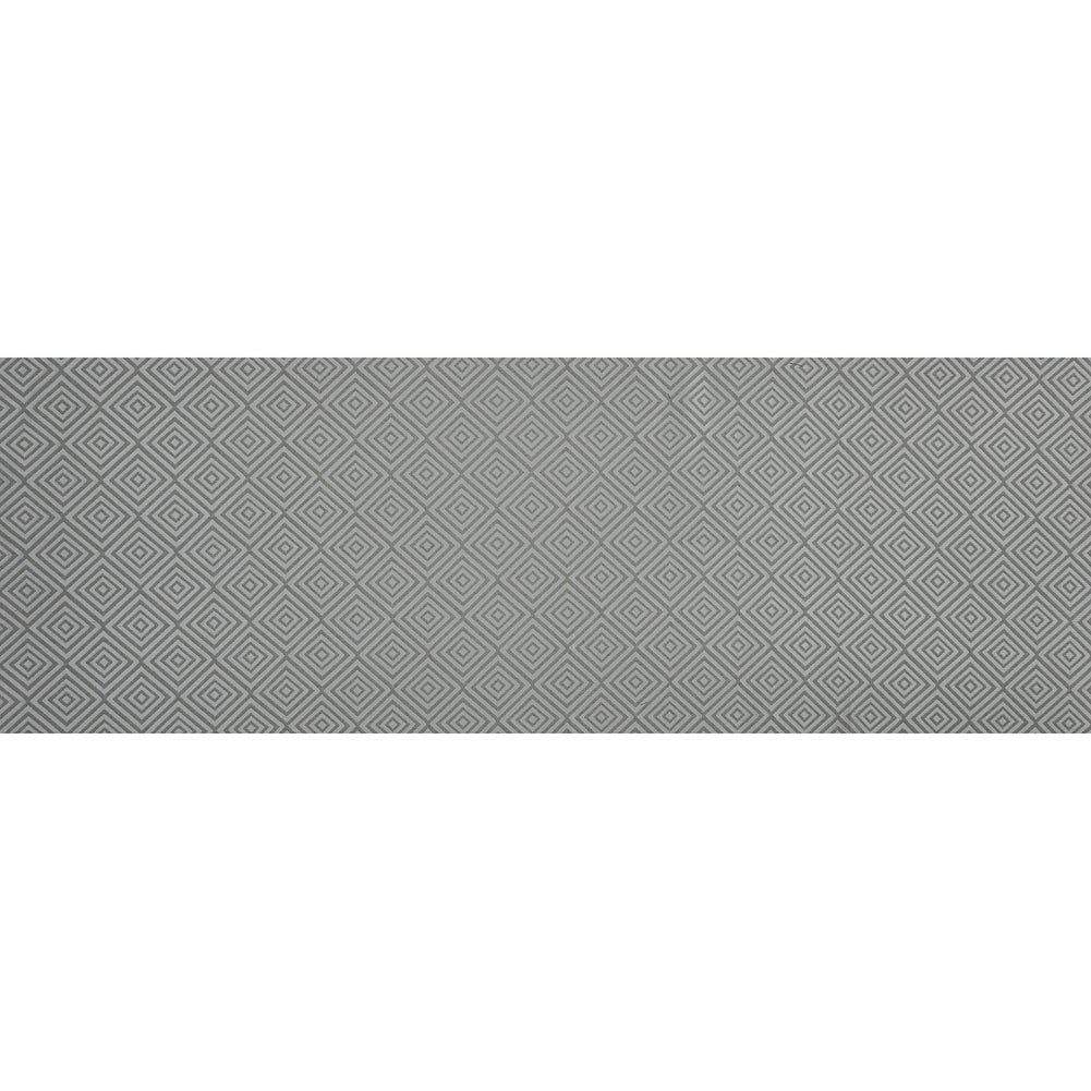 Beige and White Diamond Patterned Jacquard