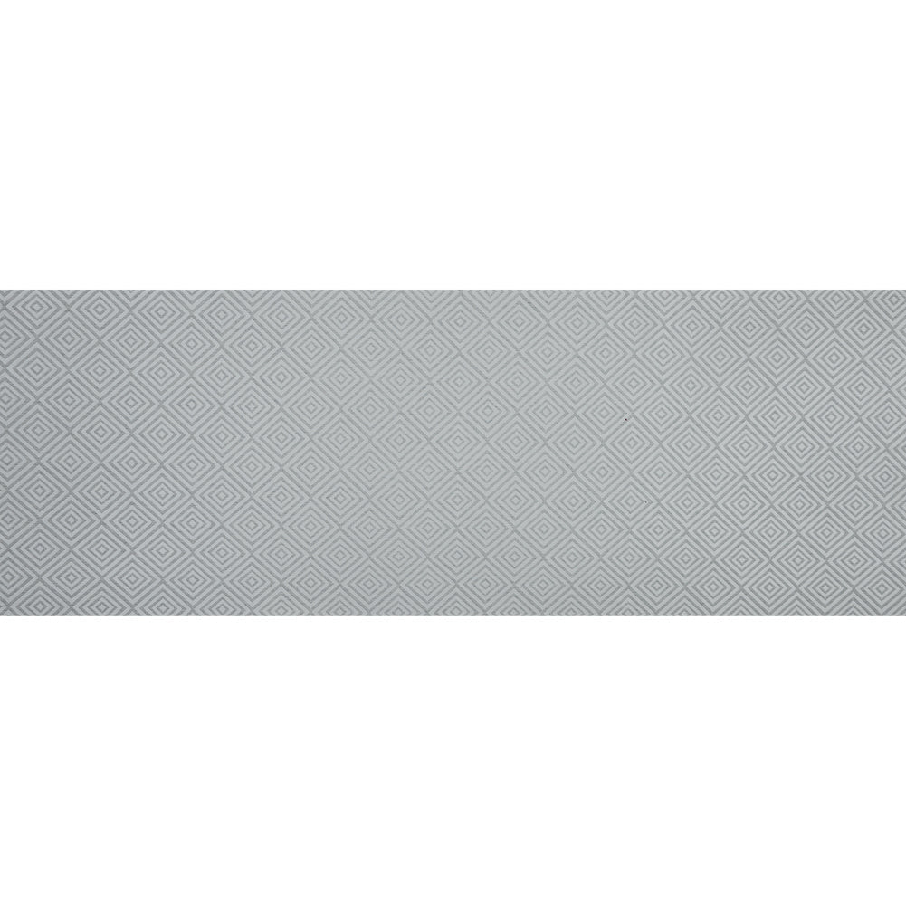 Gray and Off-White Diamond Patterned Jacquard