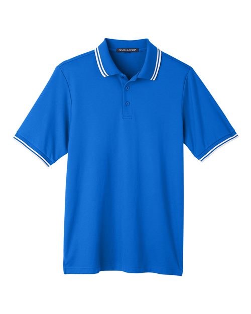 Devon & Jones Men's CrownLux Performance Plaited Tipped Polo
