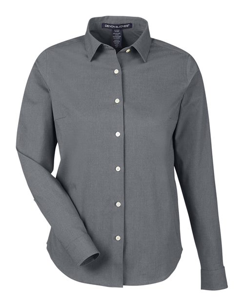 Devon & Jones Women's CrownLux Performance Spencer Poplin Dress Shirt