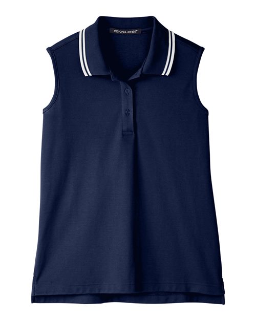 Women's CrownLux Performance Plaited Tipped Sleeveless Polo