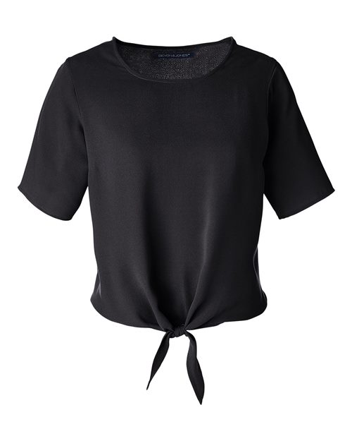 Devon & Jones Women's Perfect Fit Tie Front Blouse