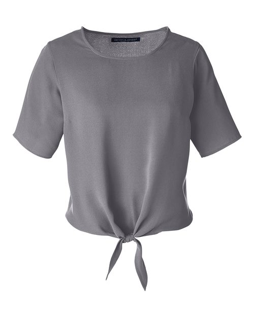 Devon & Jones Women's Perfect Fit Tie Front Blouse