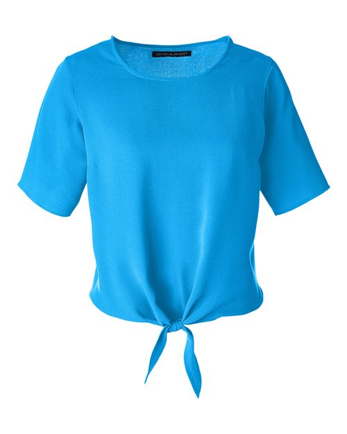 Devon & Jones Women's Perfect Fit Tie Front Blouse