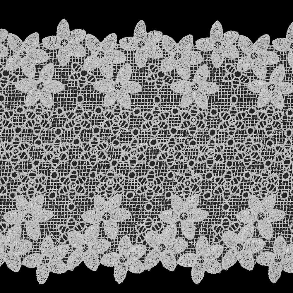 White Floral Venise Lace Trim - 6.5"