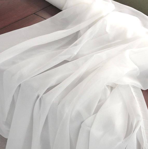 120 Inch Voile White Sheer Fabric - White Sheer, 120" Width (1 Yard)