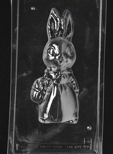 3D Jumbo Girl Bunny Basket Chocolate Mold - Front - LPE305A