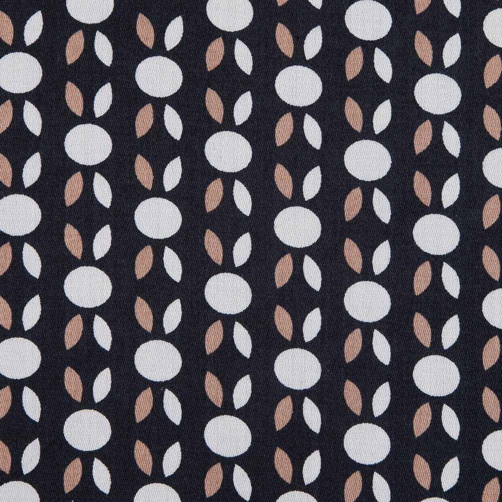 Black and Beige Geometric Cotton Sateen