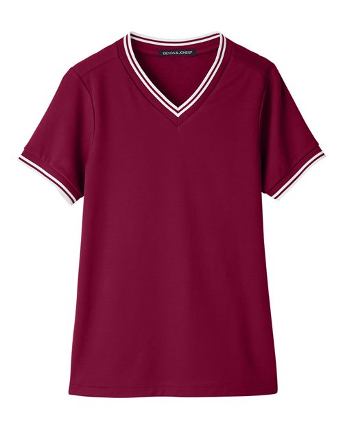 Women's CrownLux Performance Plaited Tipped V-Neck Shirt