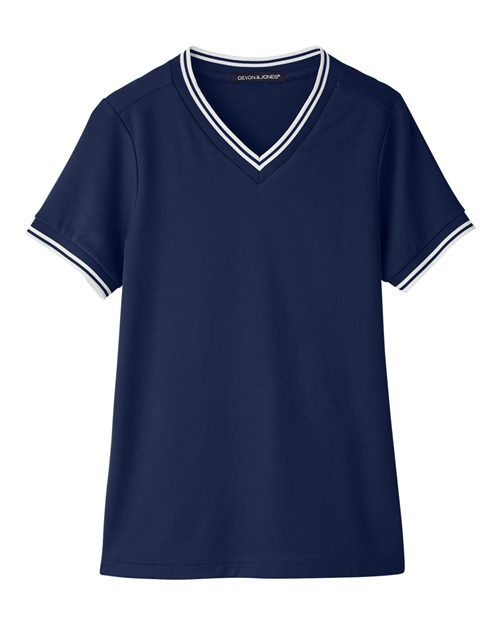 Women's CrownLux Performance Plaited Tipped V-Neck Shirt